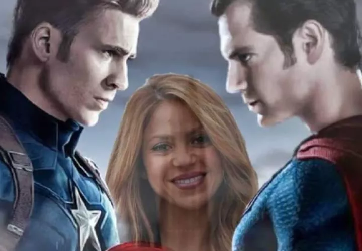 Chris Evans, Shakira y Henry Cavill en uno de los memes que circulan en las redes. Foto: Twitter