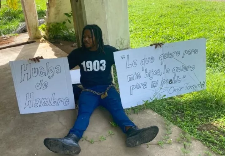Fidel Castro, con esta acción busca reclamar mejoras a la calidad de vida de los colonenses, ante una gran necesidad de vivienda. Foto. Diomedes Sánchez