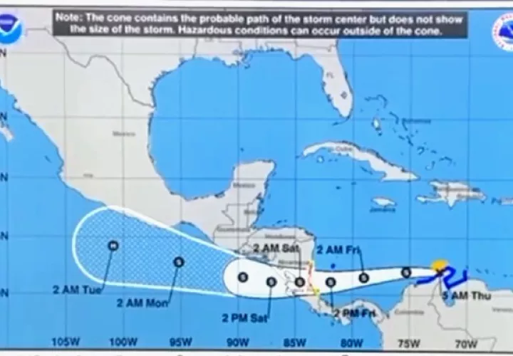  'Dos', que tiene un 90% de probabilidad de convertirse en ciclón en las próximas 48 horas. Foto: Cortesía