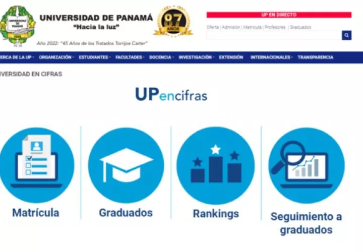 En el portal se puede obtener información histórica  de la Universidad de Panamá. 