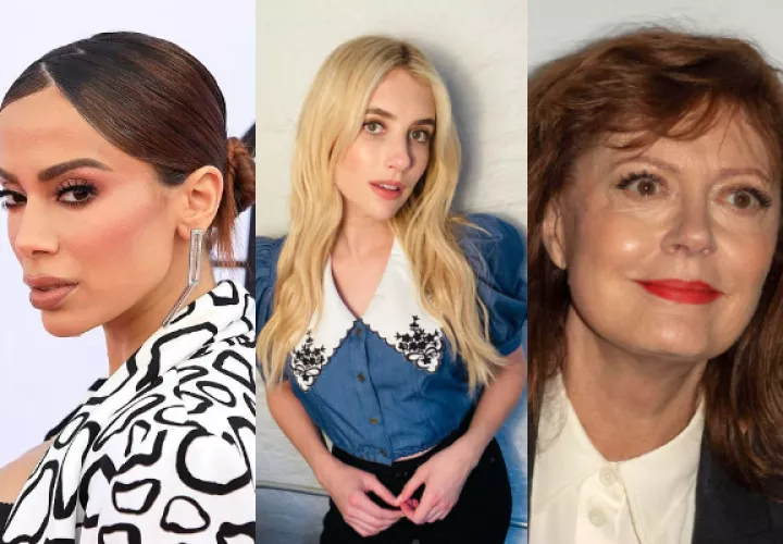 Anitta, Emma Roberts y Susan Sarandon. Fotos: EFE / Instagram
