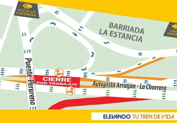 Se tiene planificado el cierre del margen central en la Autopista Arraiján-La Chorrera. Foto: Gráfico El Metro de Panamá 