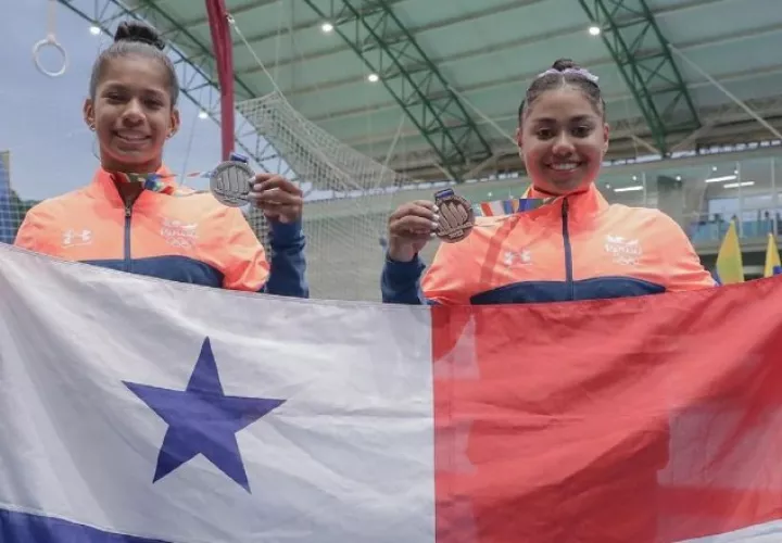 Karla Navas y Hillary Heron, selección nacional de gimnasia. Foto: COP