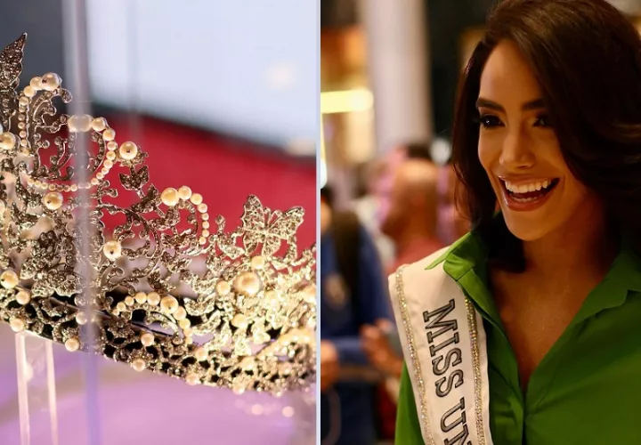 Solaris Barba junto a la corona. Foto: Instagram/@missuniversopanamainc