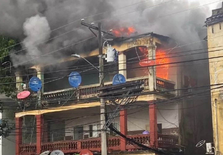 Cerca de las 2:00 p.m., se dio el aviso de alerta de este fuego. Foto: Diomedes Sánchez 