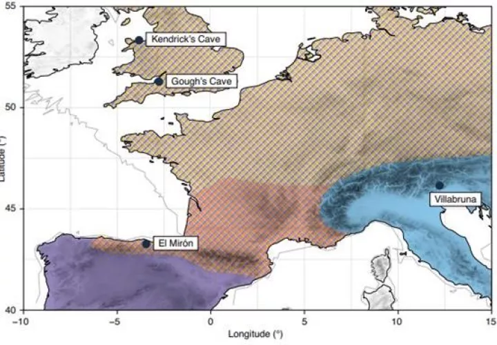Mapa de la distribución de las culturas líticas de finales de la última Edad del Hielo.EFE
