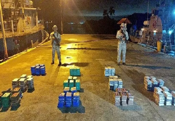 Esta incautación fue ejecutada en el marco de la “Operación Istmo”, con el apoyo de la Fiscalía de Drogas de Colón y Guna Yala. Foto. Senan