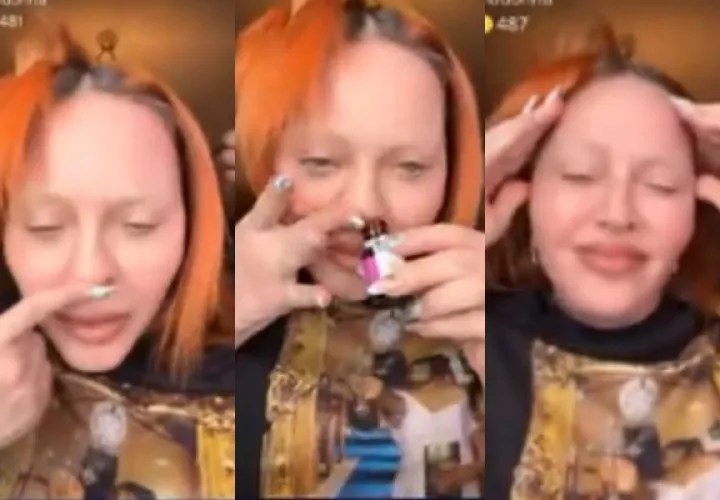 Madonna durante la transmisión en Tik Tok. Fotos: Redes Sociales