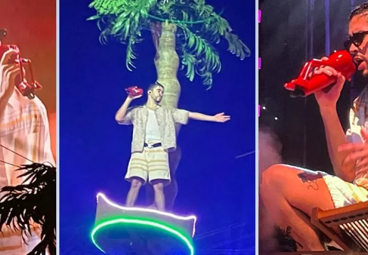 Bad Bunny durante su concierto. 