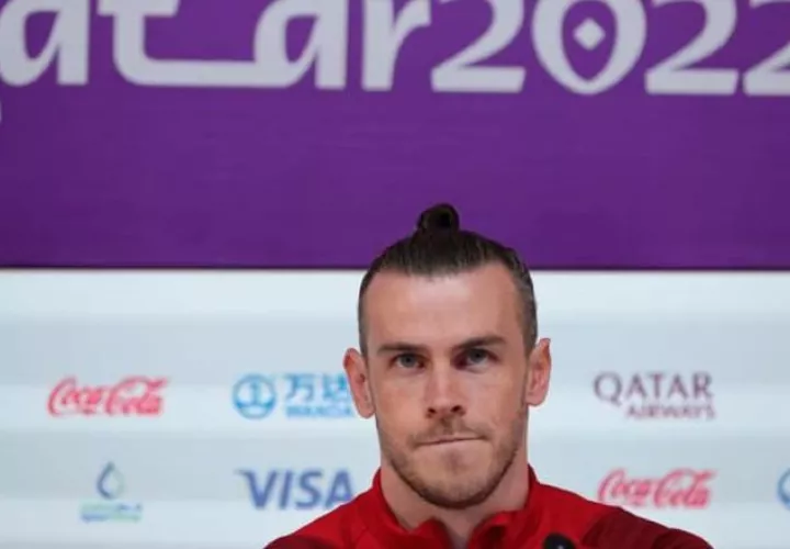 Bale de Gales, en la rueda de prensa. Foto: EFE