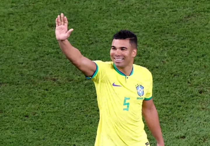 Casemiro festeja el gol brasileño. Foto:EFE
