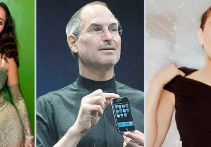 Salma Hayek, Steve Jobs y Thalia. Fotos: Instagram / Agencias