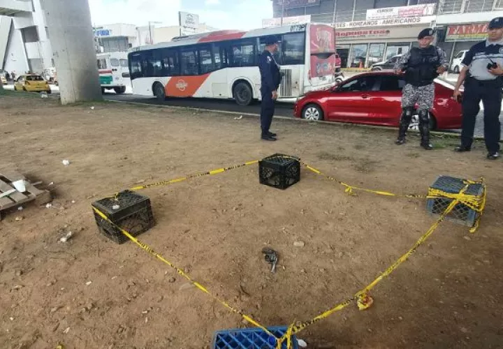 Unidades policiales ubicaron un revólver calibre 38. Foto: Cortesía