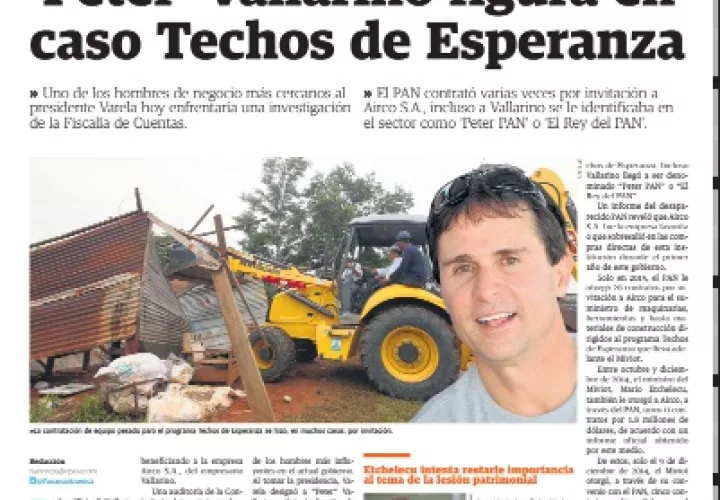 Peter Vallarino figura en caso de Techos de Esperanza