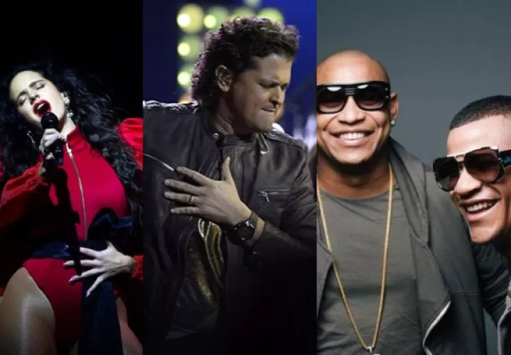 Rosalía, Carlos Vives y Gente de Zona. Fotos: Archivo / EFE