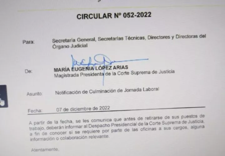 Presidenta de la Corte, María Eugenia López.