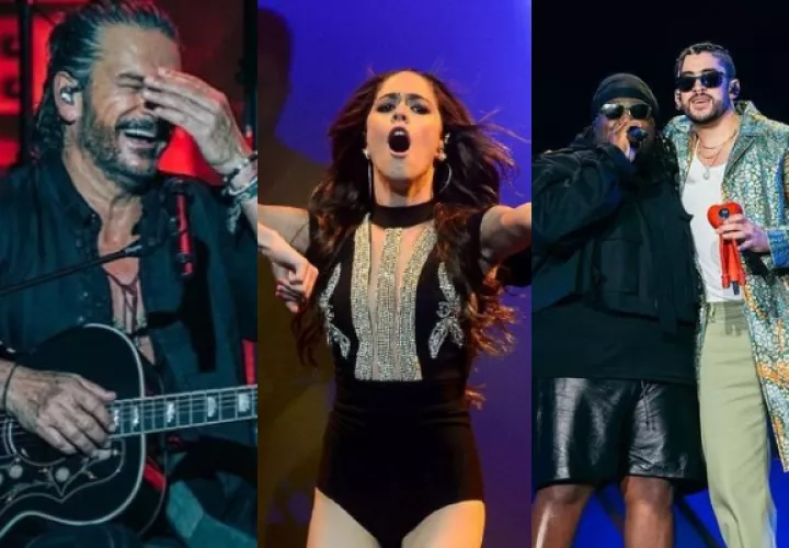 Ricardo Arjona, Tini Stoessel, 'Sech' y Bad Bunny. Fotos: Archivo / @sechmusic