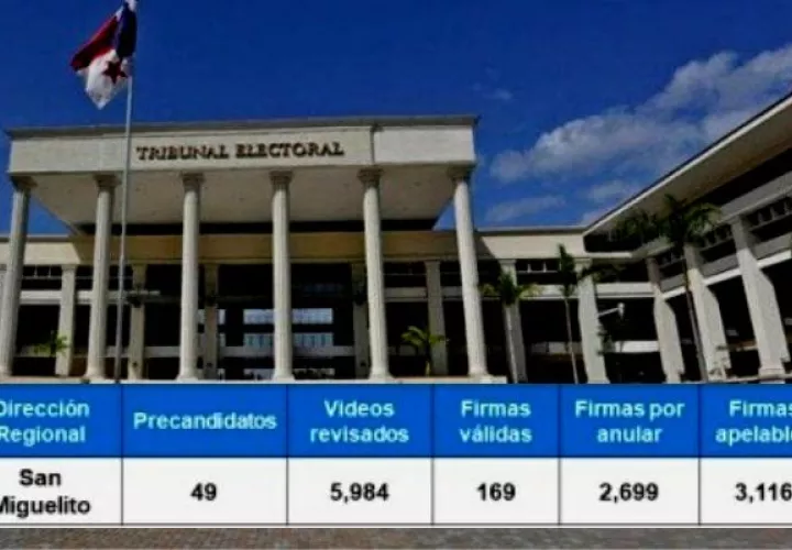 en San Miguelito fueron auditadas firma de respaldo a 49 precandidatos por la libre postulación. Foto: Cortesía
