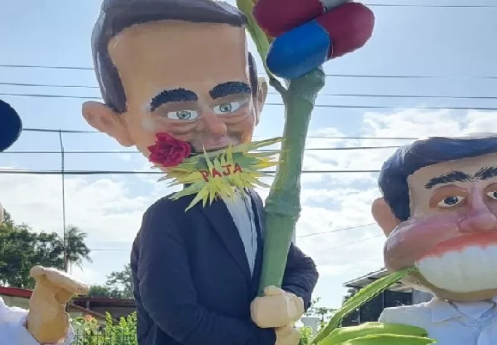 La figura del presidente Laurentino Cortizo también ha sido confeccionada. Foto. Eric Montenegro