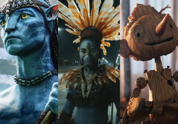 'Avatar: The Way of Water', 'Black Panther: Wakanda Forever' y 'Pinocchio'. Fotos: Archivo / Netflix