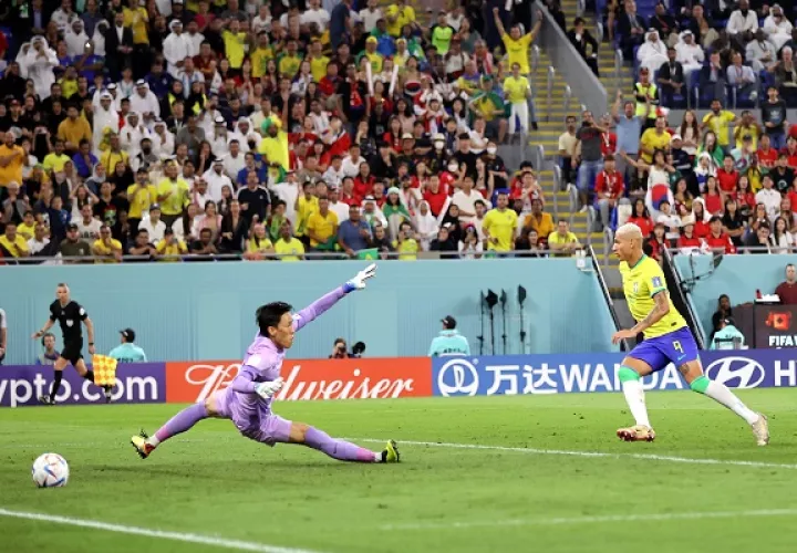 Richarlison anotó su gol contra Corea del Sur. Foto:EFE