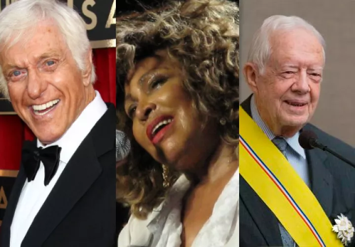 Dick Van Dyke (1), Tina Turner (48) y Jimmy Carter (6). Fotos: Archivo