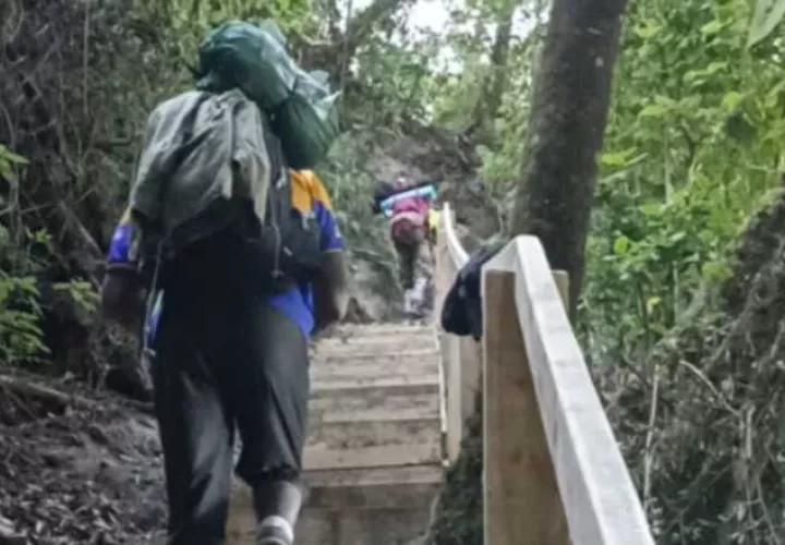 Las primeras escaleras ubicadas entre los dos primeros kilómetros entrando por Los Llanos de Paso Ancho. Salvador Martínez