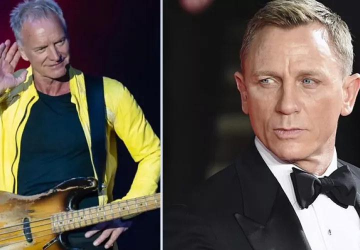 Músico Sting y el actor Daniel Craig. Foto: EFE