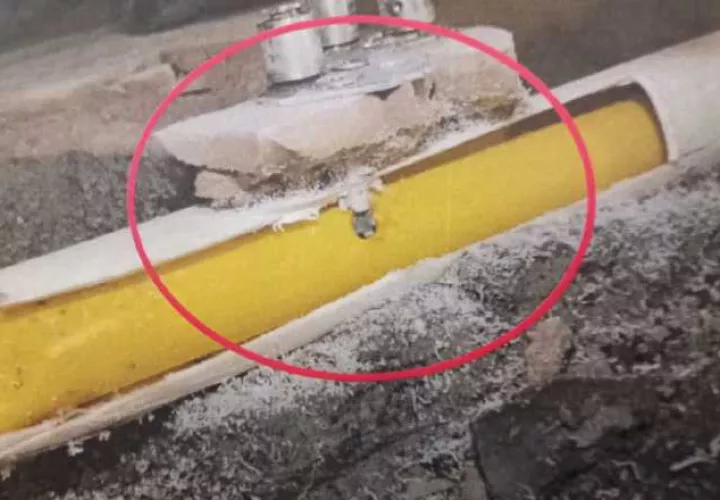 Foto del peritaje particular en el que se observa la filtración hallada en a tubería de gas de un apartamento en el piso 14 del PH Urbana. Foto: Cortesía