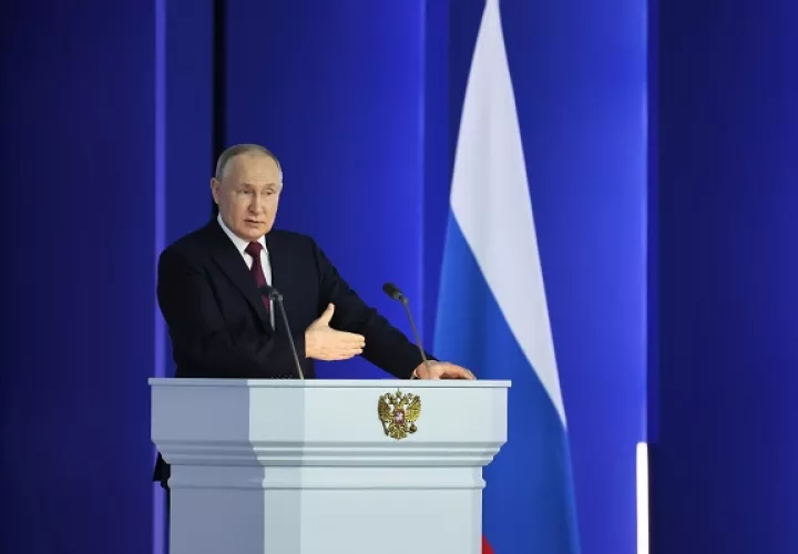 Putin brindó este martes el discurso sobre el estado de la nación. Foto: EFE