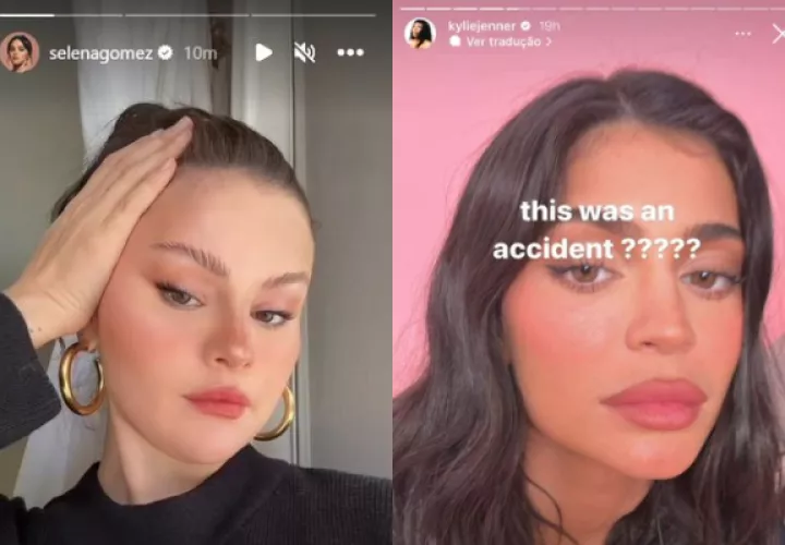 Publicación que hizo Selena Gómez en TikTok y la historia que hizo Kylie Jenner después. Fotos: Redes Sociales