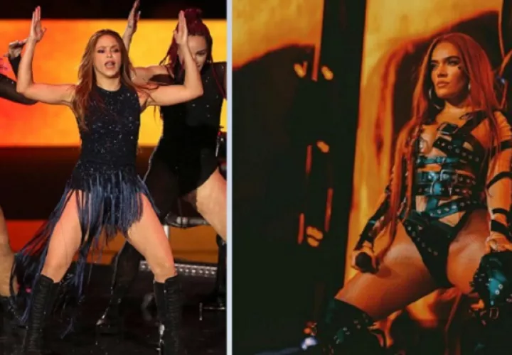 Shakira y Karol G. Foto: EFE/Instagram