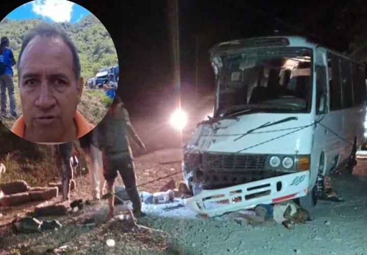 El bus se desvió porque no cogió la curva, explicó el testigo. Foto: Cortesía