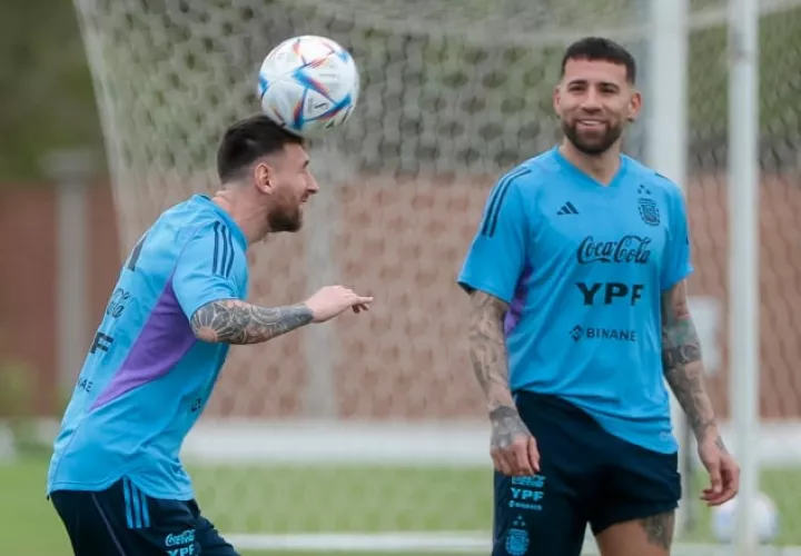 Messi durante los entrenamientos de Argentina con miras al  amistoso contra Panamá. Foto: EFE