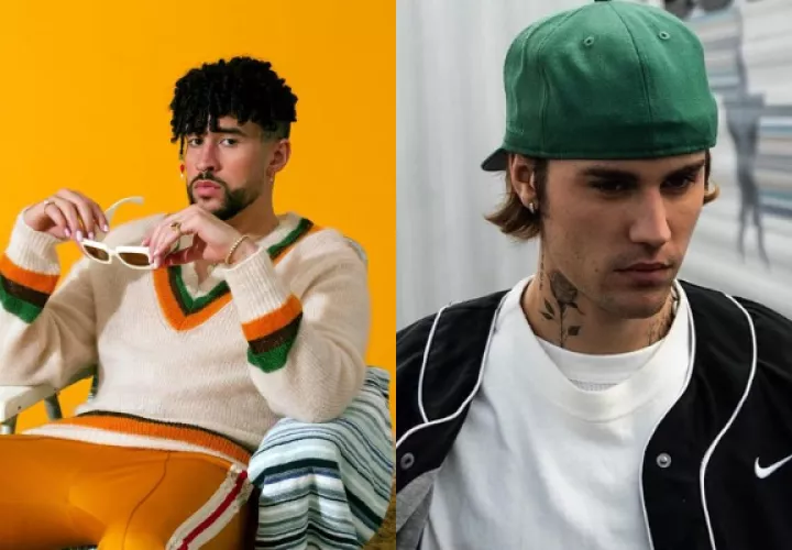 Bad Bunny y Justin Bieber. Fotos: Archivo