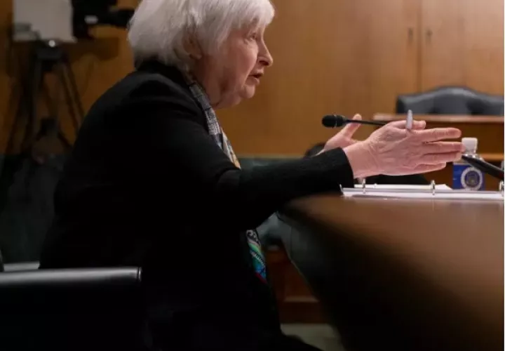 La secretaria del Tesoro de Estados Unidos, Janet Yellen compareció ante el Senado de los Estados Unidos. Foto: EFE