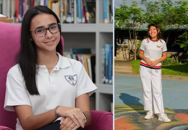 Algunas participantes:  Adriana Martínez, Panamá Balboa Academy y Hazzel Segura, Colegio Centro América de El Salvador. Fotos: Cortesía