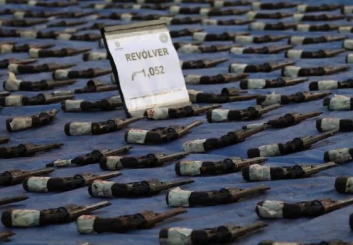 Se destruyeron 1,052 revólveres. Foto: Cortesía Ministerio de Seguridad