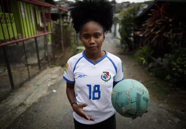 Erika Hernández jugadora se la selección femenina de Panamá. Foto:EFE