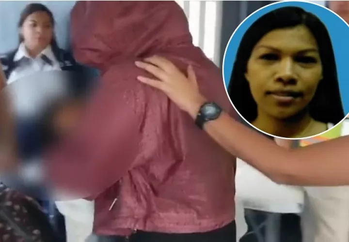 Nancy Góngora Guerrel llegó en compañía de sus hijos. Foto: Cortesía