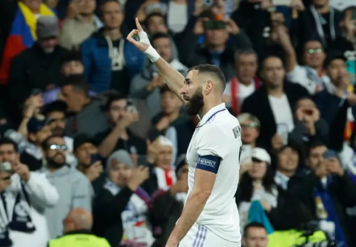 Karim Benzema del Real Madrid durante el partido de la Champions League. Foto: EFE