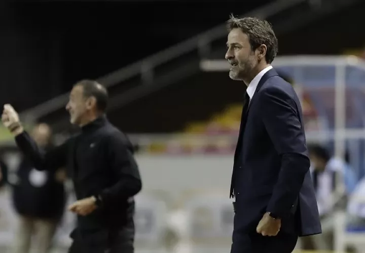 Thomas Christiansen, técnico de Panamá durante el partido contra Costa Rica. Foto:EFE