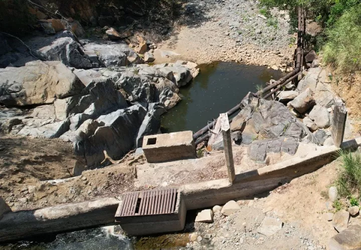 Así se encuentra la toma de agua de la potabilizadora de Cabra, en el este de la capital. Foto: Cortesía Idaan