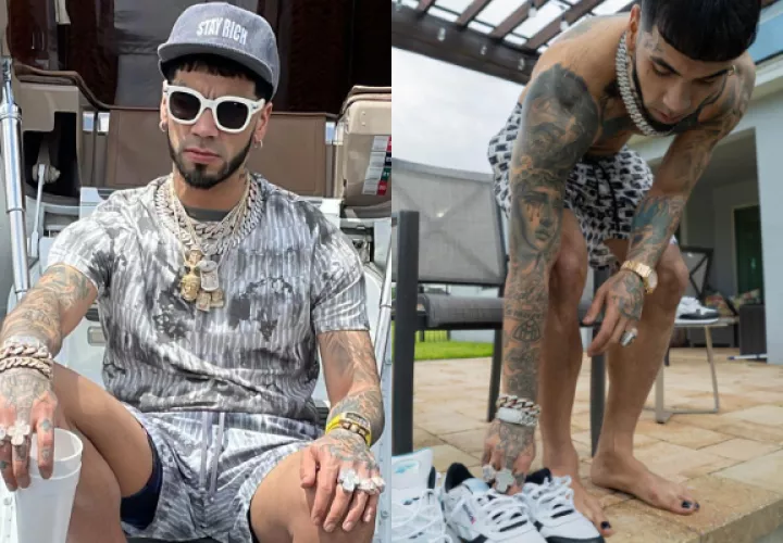 Anuel AA estaba promocionando el lanzamiento de sus nuevas zapatillas. Fotos: Instagram / @anuel