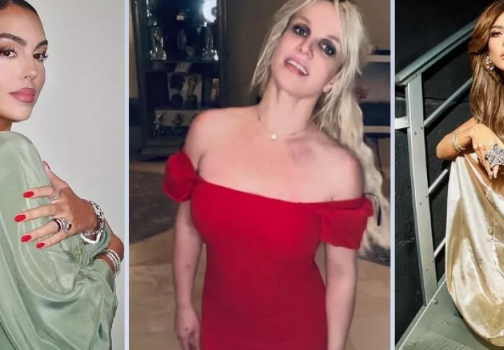 Georgina Rodríguez, Britney Spears y Gloria Trevi. Fotos: Instagram