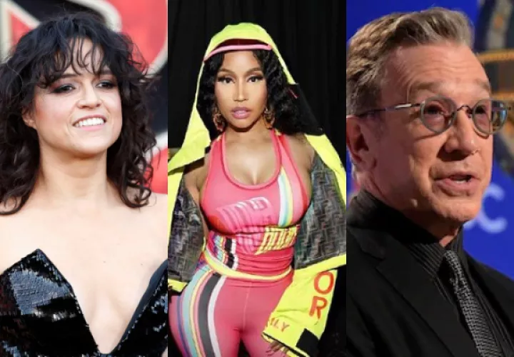 Michelle Rodríguez, Nicki Minaj y Tim Allen. Fotos: Archivo / EFE