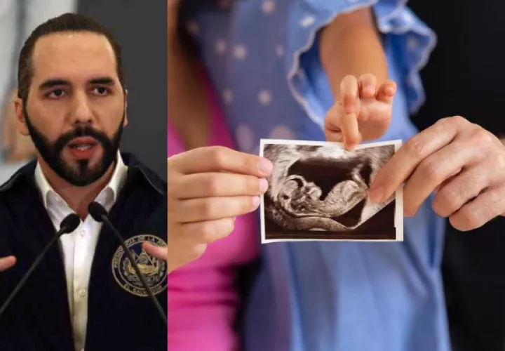 Nayib Bukele y la fotografía con la que anunció el embarazo. Fotos: Archivo / @nayibbukele