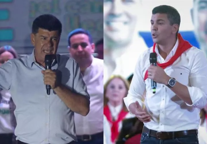 Los candidatos a la Presidencia de Paraguay Efraín Alegre y Santiago Peña. Foto: EFE