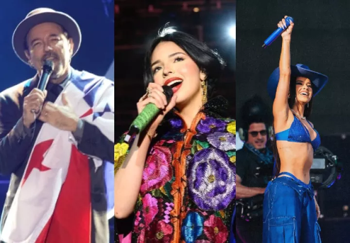 Rubén Blades, Ángela Aguilar y Becky G. Fotos: Archivo