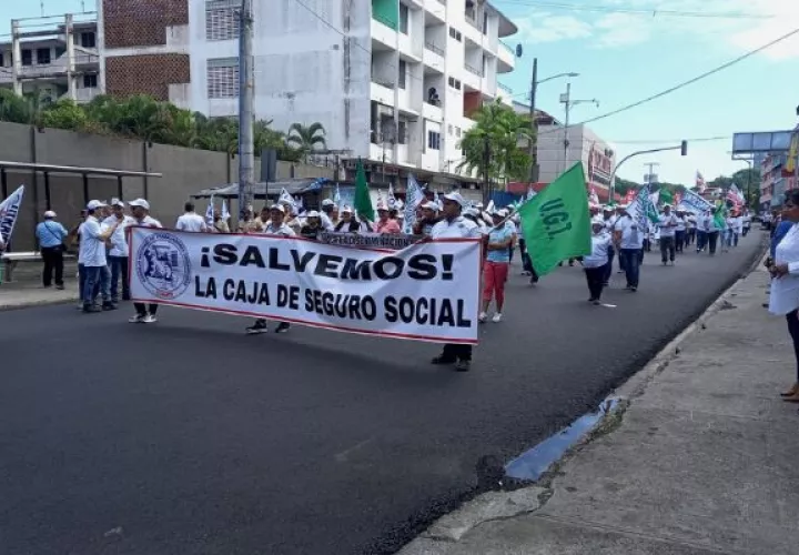 Trabajador panameños marcha este 1 de mayo. Foto: Francisco Paz